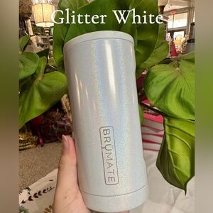 BrüMate Iridescent Tumbler Glitter White 12oz Slim